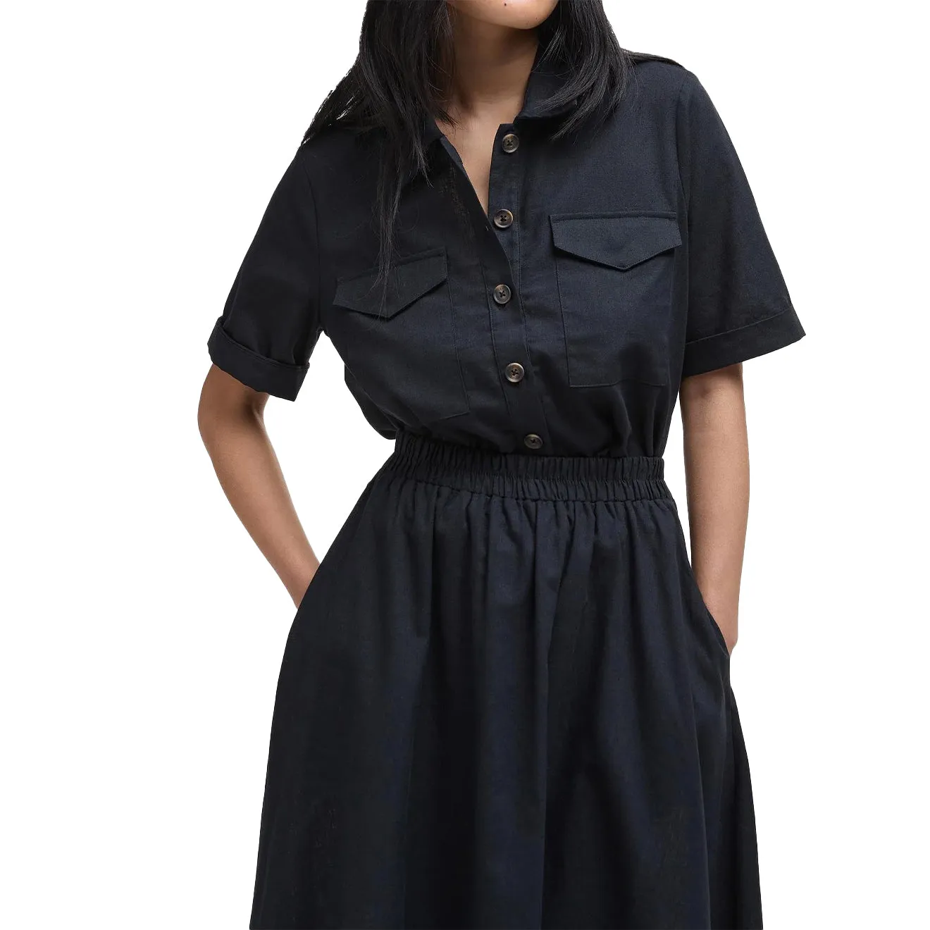 Barbour Womens Elsie Midi Skirt Black