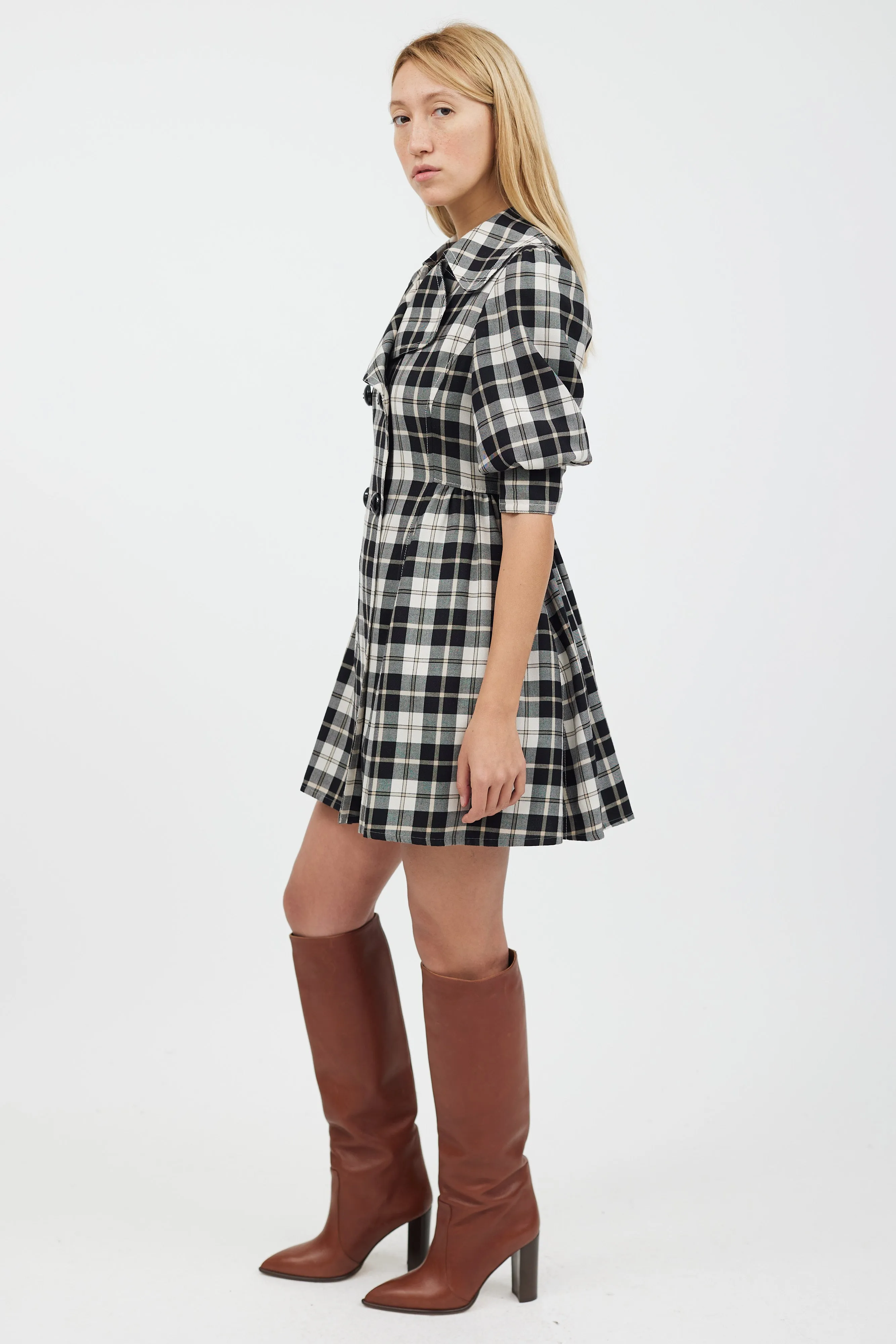 Black & White Plaid Dress