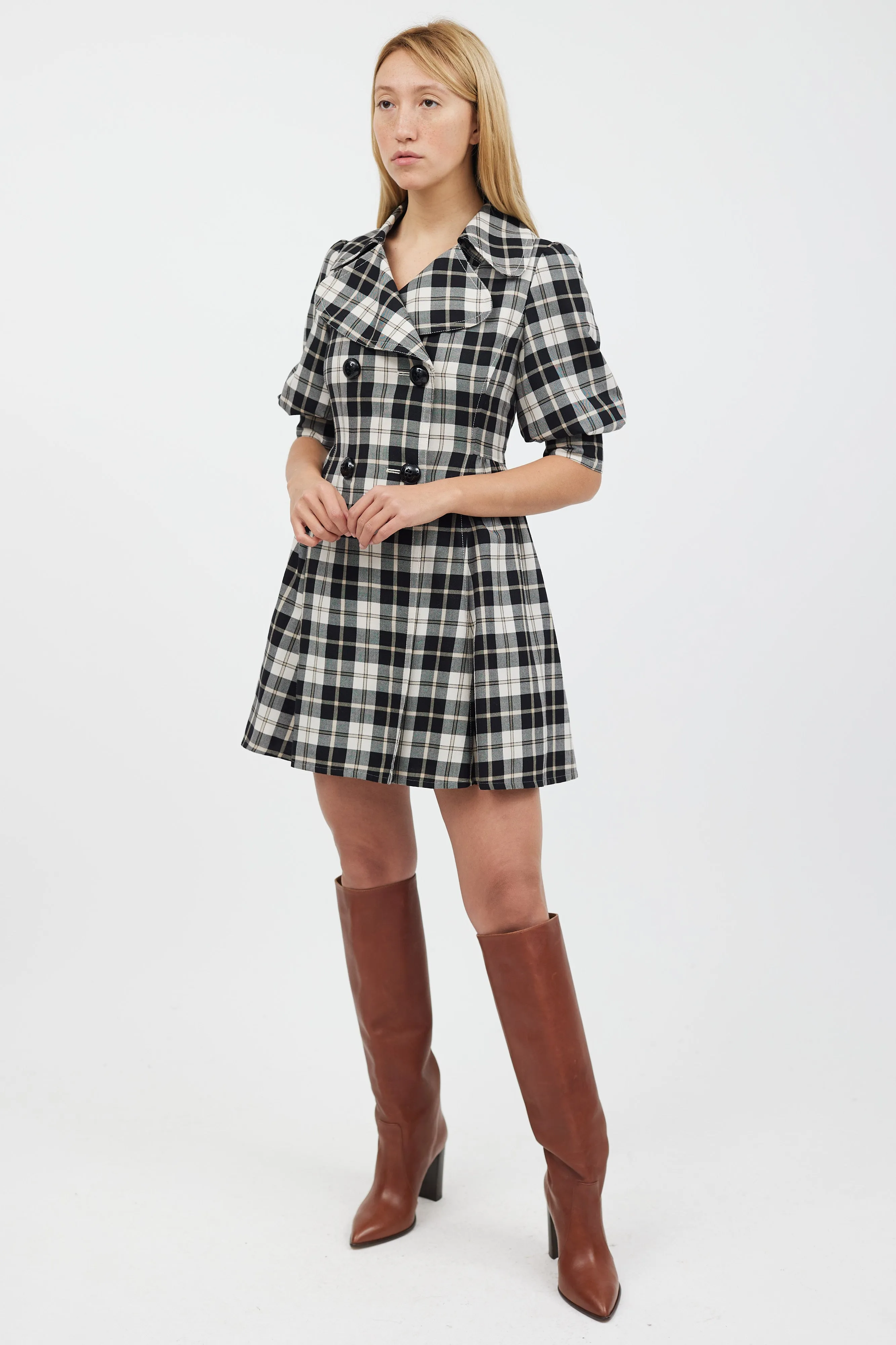 Black & White Plaid Dress