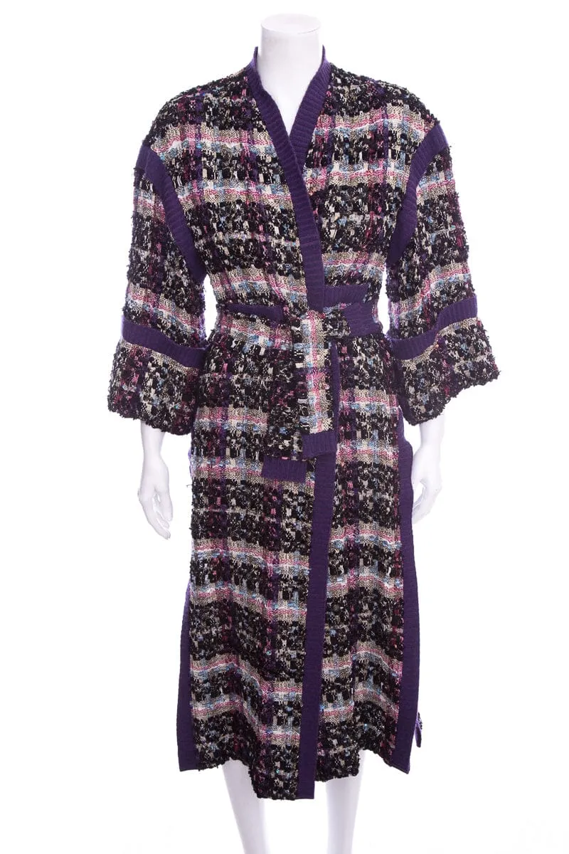 Chanel 2007 Purple & Black Tweed Sweater SZ 42