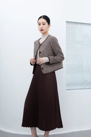 Dark Brown Checkerboard Pattern Coats
