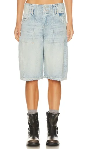 Free People x We The Free Extreme Measures Barrel Short in Blue