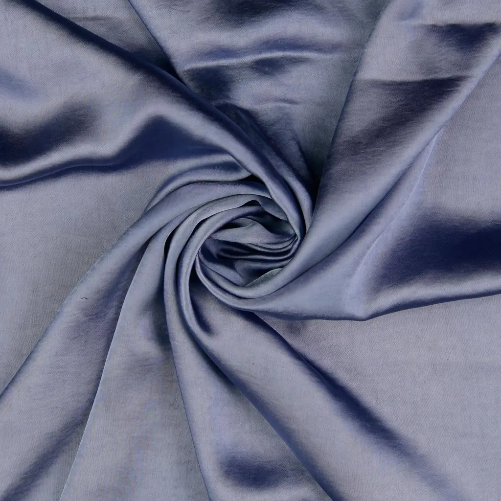 Ice Blue Plain Stretch Satin Fabric