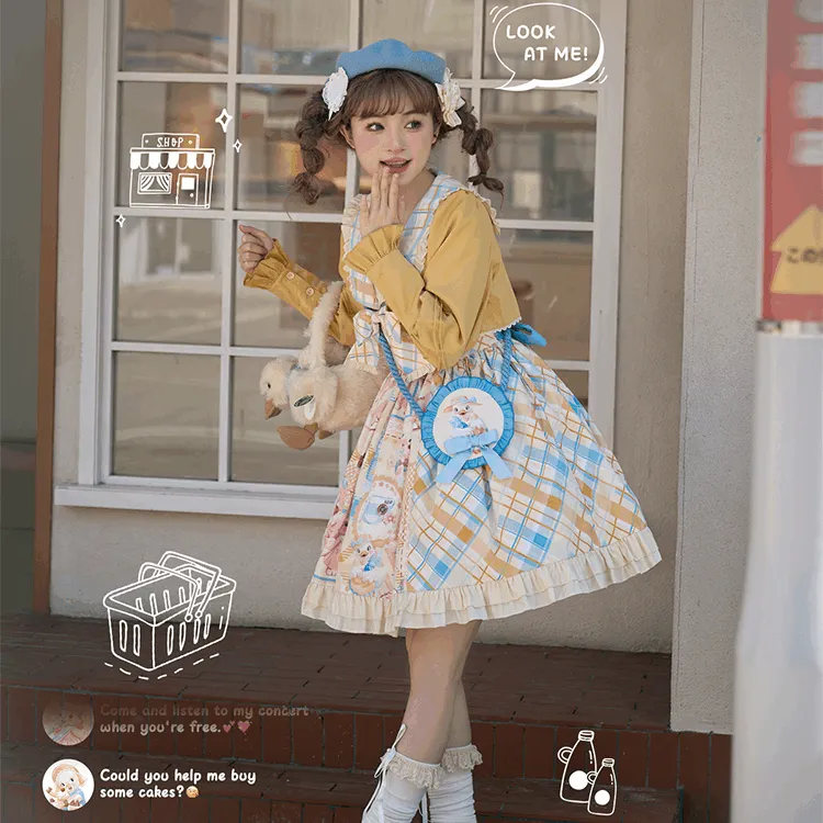 Kawaii Sweet Style Cartoon Animal Print One-piece Lolita Dress