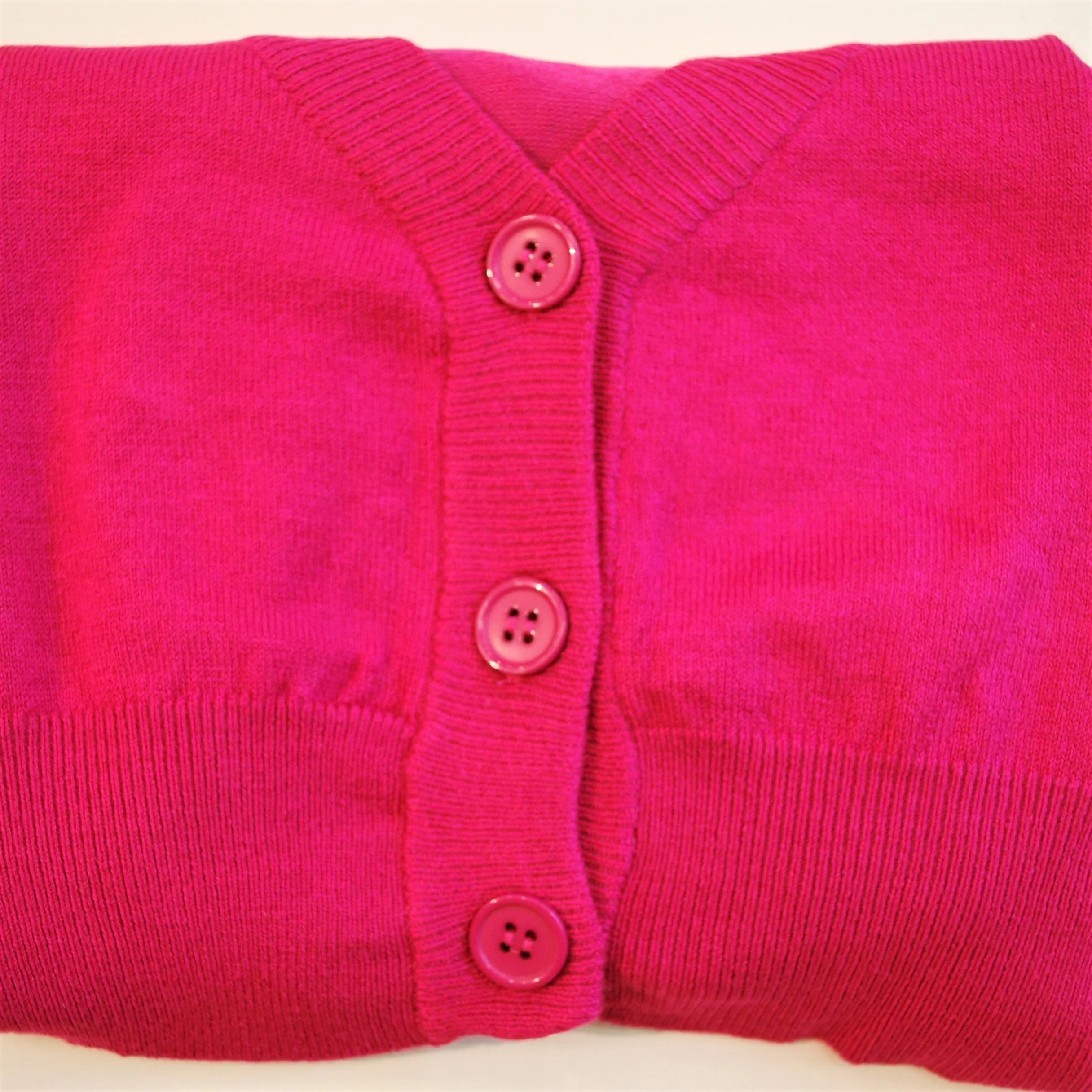 Magenta cropped 3/4 sleeve cardigan