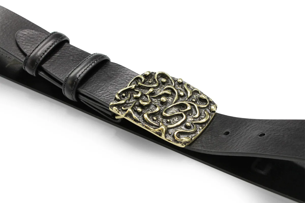 Melted Wax Effect Plate Style Buckle 40mm