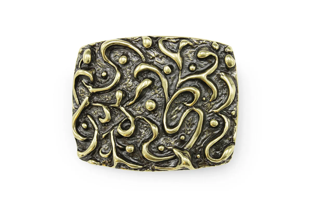 Melted Wax Effect Plate Style Buckle 40mm