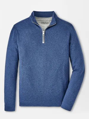 Peter Millar Crown Sweater Fleece Quarter-Zip in Ocean Blue