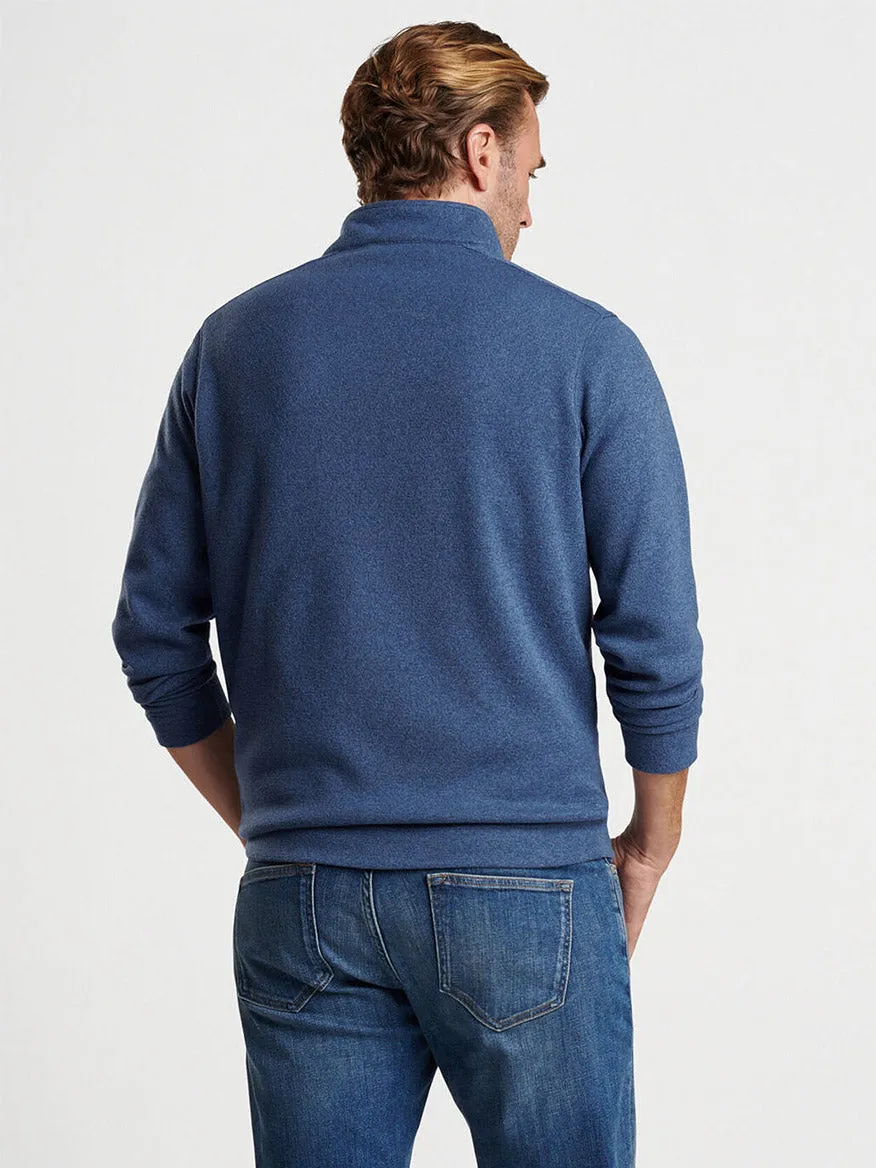 Peter Millar Crown Sweater Fleece Quarter-Zip in Ocean Blue