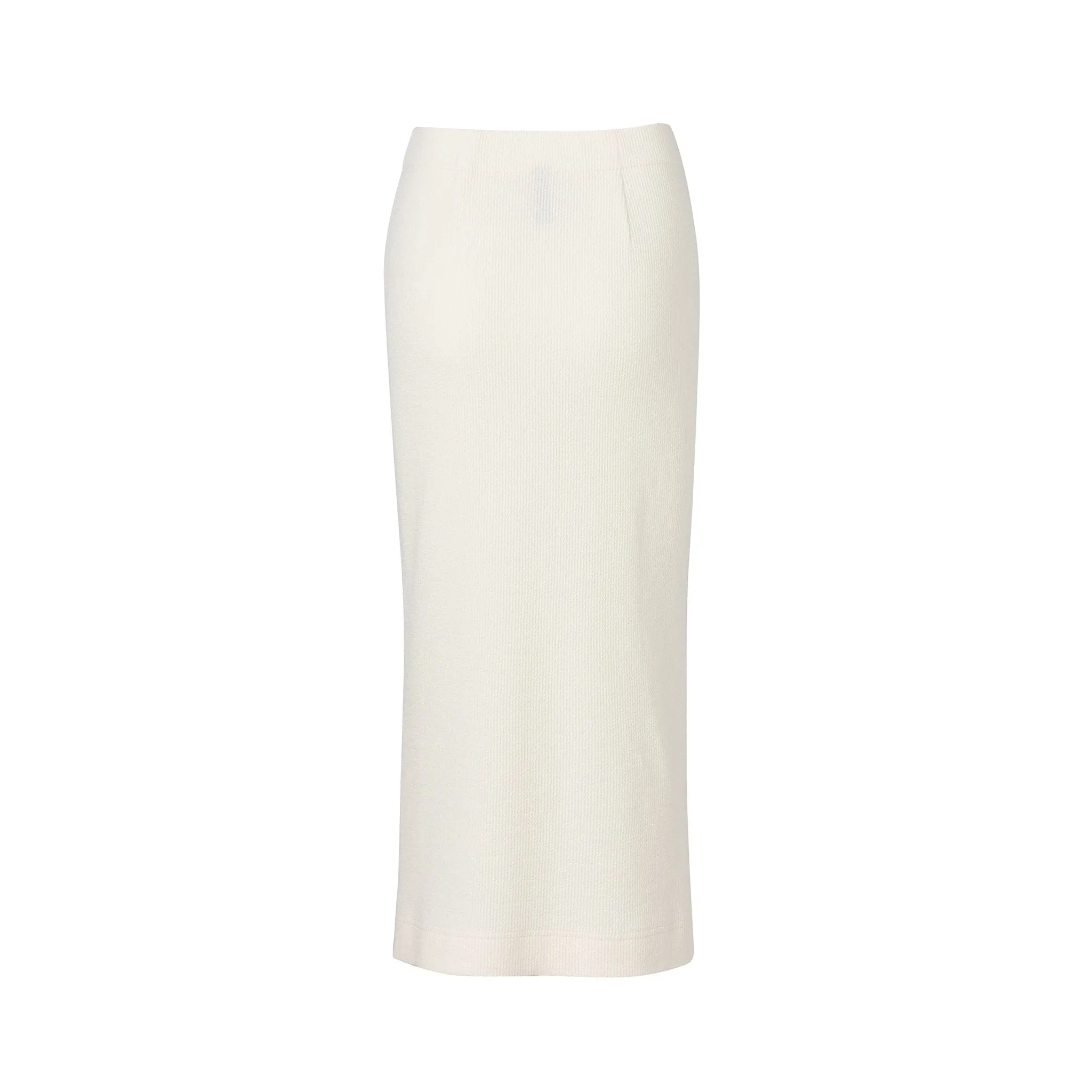 White High-Rise Knitted Skirt
