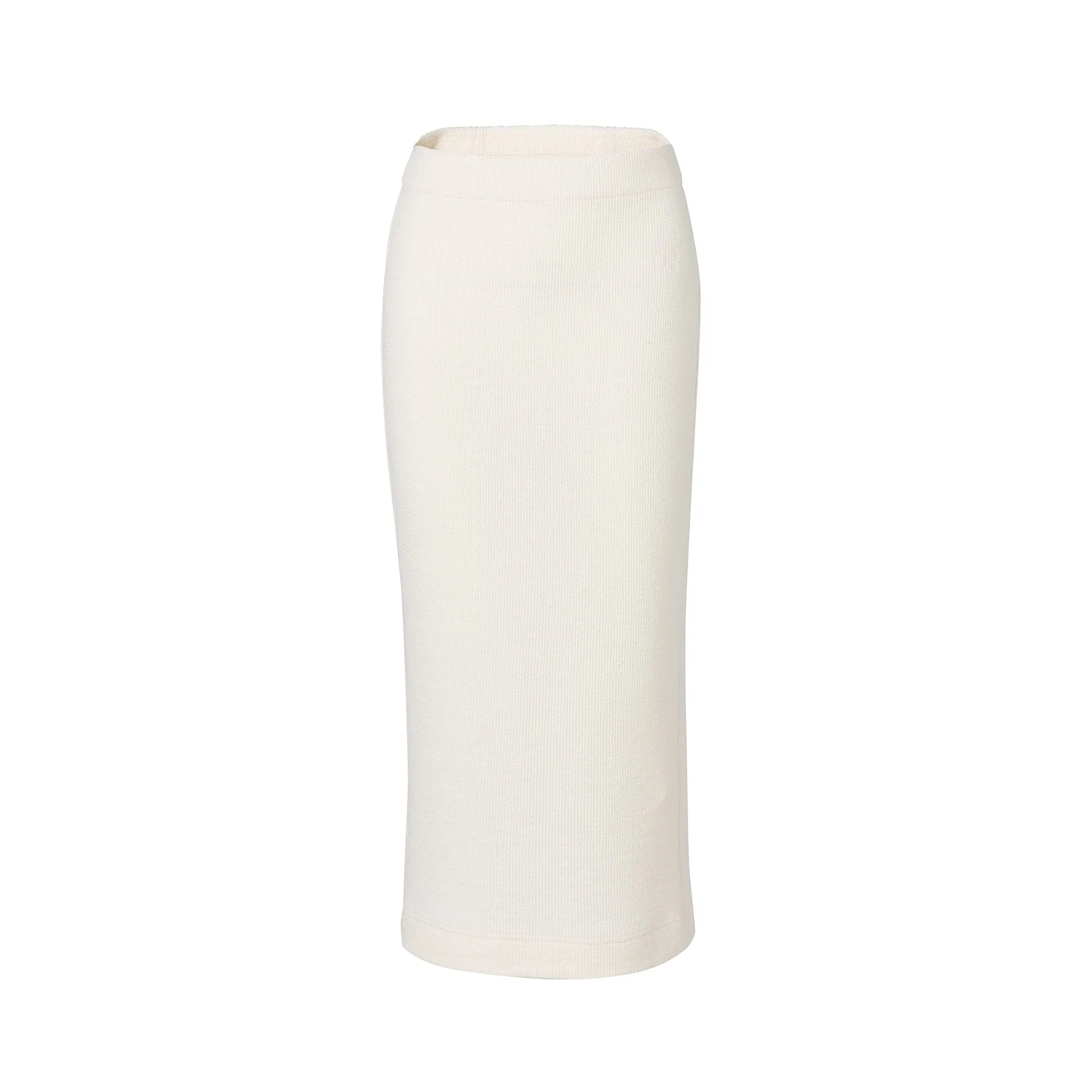 White High-Rise Knitted Skirt