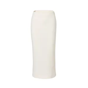 White High-Rise Knitted Skirt